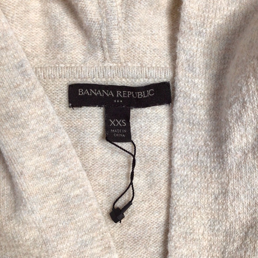 Banana Republic Factory Front Button Hoodie Duster Cardigan Cream Size XXS - Picture 6 of 9